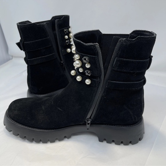 VANELI Women's Black Suede Zinnia Pearl Boots Sz 10 Narrow Brand New With Box - Picture 7 of 10